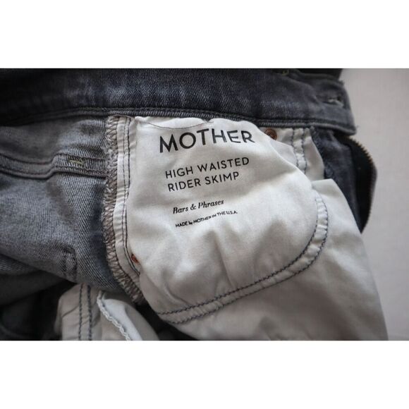 Mother 10064-851 Women's Sz 23 Light Gray High-Waisted Rider Skimp Jeans - Picture 4 of 11